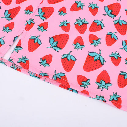 Elizabeth – Cherry Print A-Line Mini Skirt with High Waist and Slit