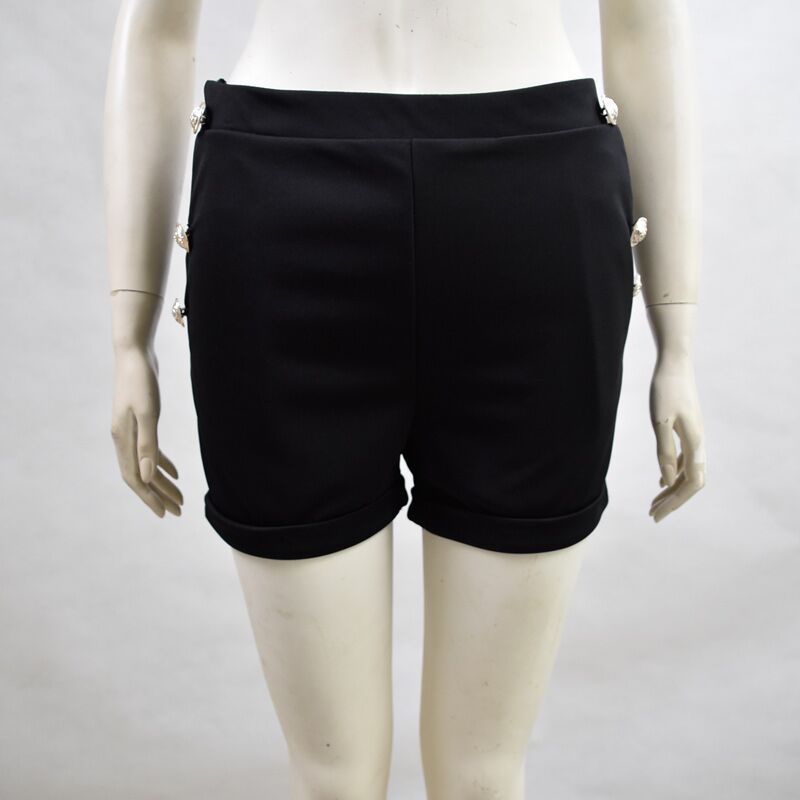 Tommy – Hot Plain Button-Decorative Shorts