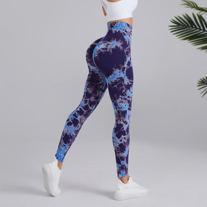 Francesca – High-Waisted Seamless Tie-Dye Yoga Pants for Women