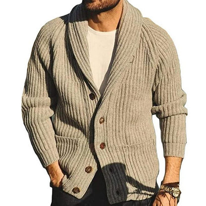 Stewart – Fashionable Men's Knit Cardigan with Buttons and Pockets