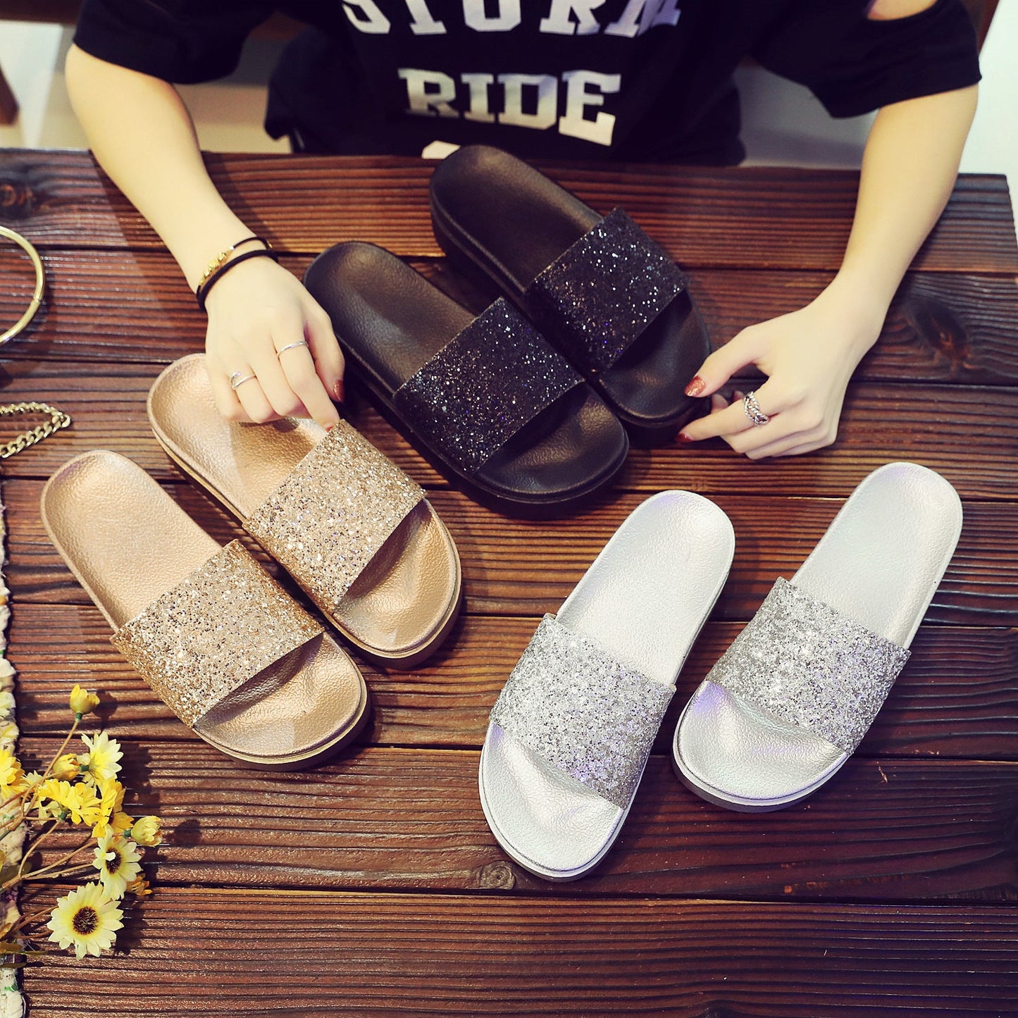 Jenny – Mid-Height Women's Sequined Shoes