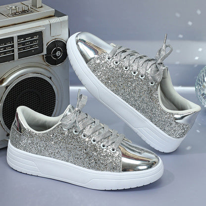Hannah – Glittery Women's Sneakers with Thick Sole