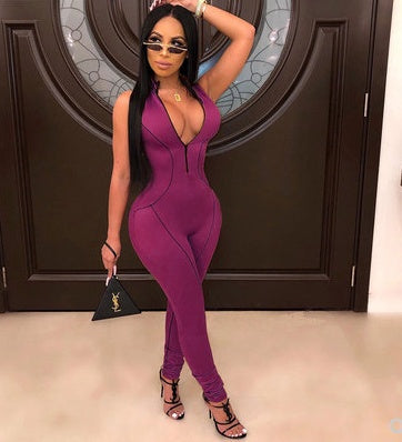 Megan – Women's Jumpsuit with Side Stripes