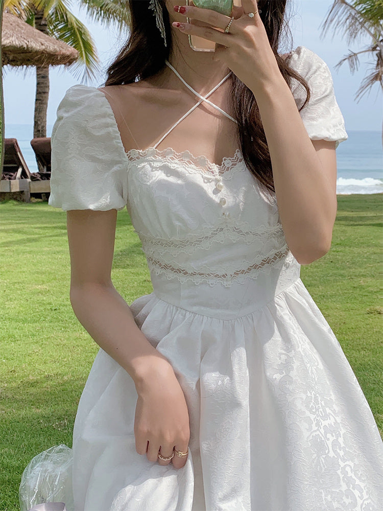 Barbara – Retro Tunic with Square Neck and Straps