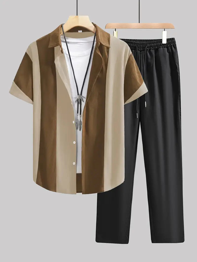 Catherine – Casual Stylish Striped Short Sleeve Jumpsuit