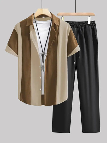 Catherine – Casual Stylish Striped Short Sleeve Jumpsuit