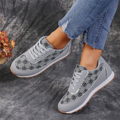 Jessica – Floral Pattern Lace-Up Lightweight Breathable Sneakers for Women
