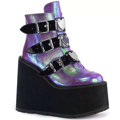 Natalie – Wedge Heel Japanese Punk Style Women's Boots
