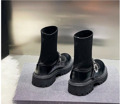 Rose – Thick-Sole Women's Sock Boots in Martin Style