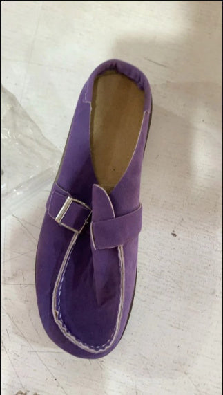 Jenny – Vegan Suede Mules with Buckle