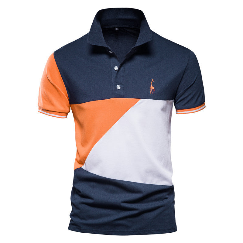 Lionel – Short Sleeve Men's Polo Shirt with Deer Embroidery