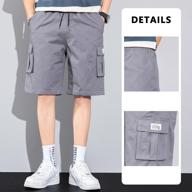Dan – Casual Cargo Shorts with Drawstring and Multiple Pockets for Men