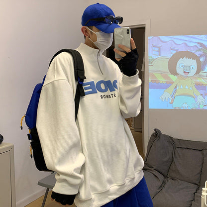 Frederick – Pullover with Stand-up Collar and Letter Print Hoodie