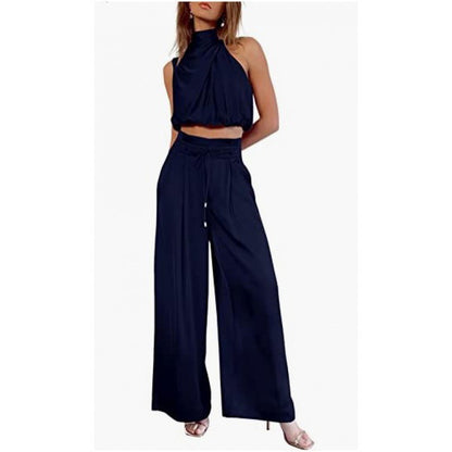 Carly – Fashionable Sleeveless Top and Wide Leg Pants Set