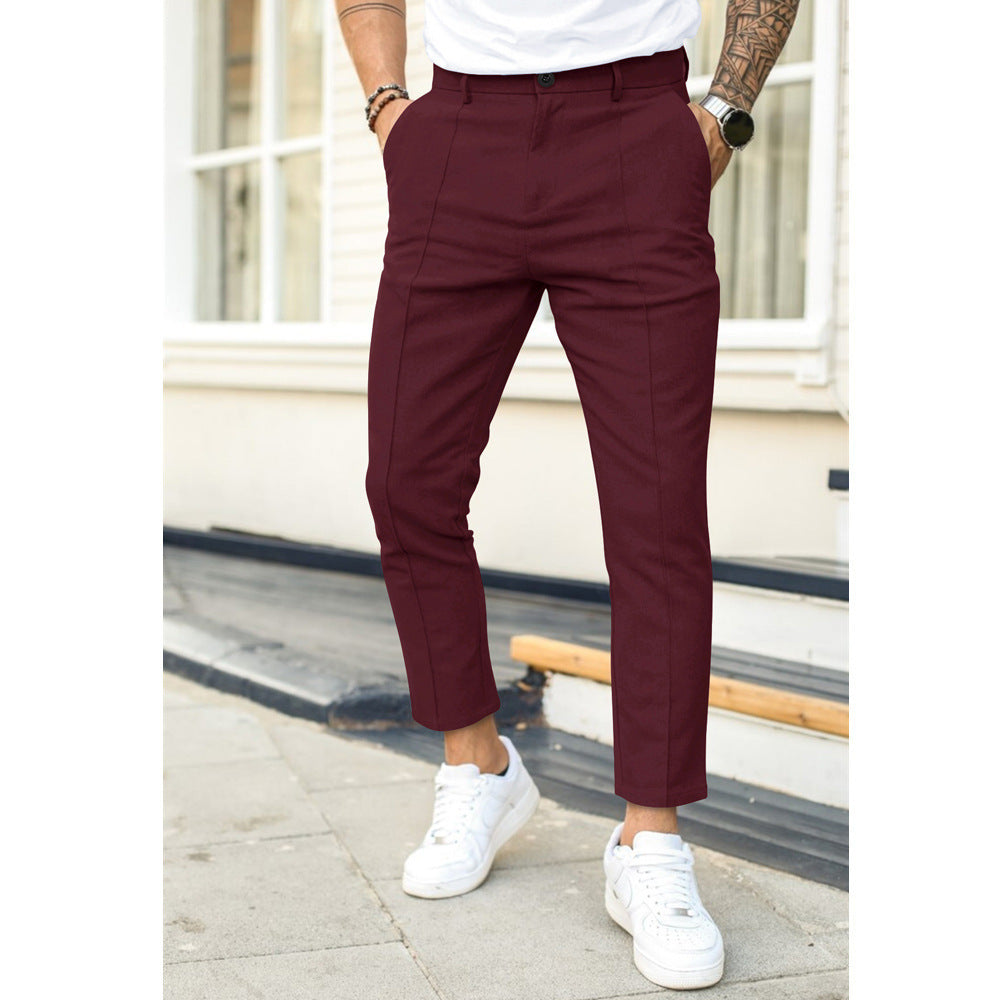 Percy – Comfortable Men's Suit Pants with Double Pleat in Solid Colors