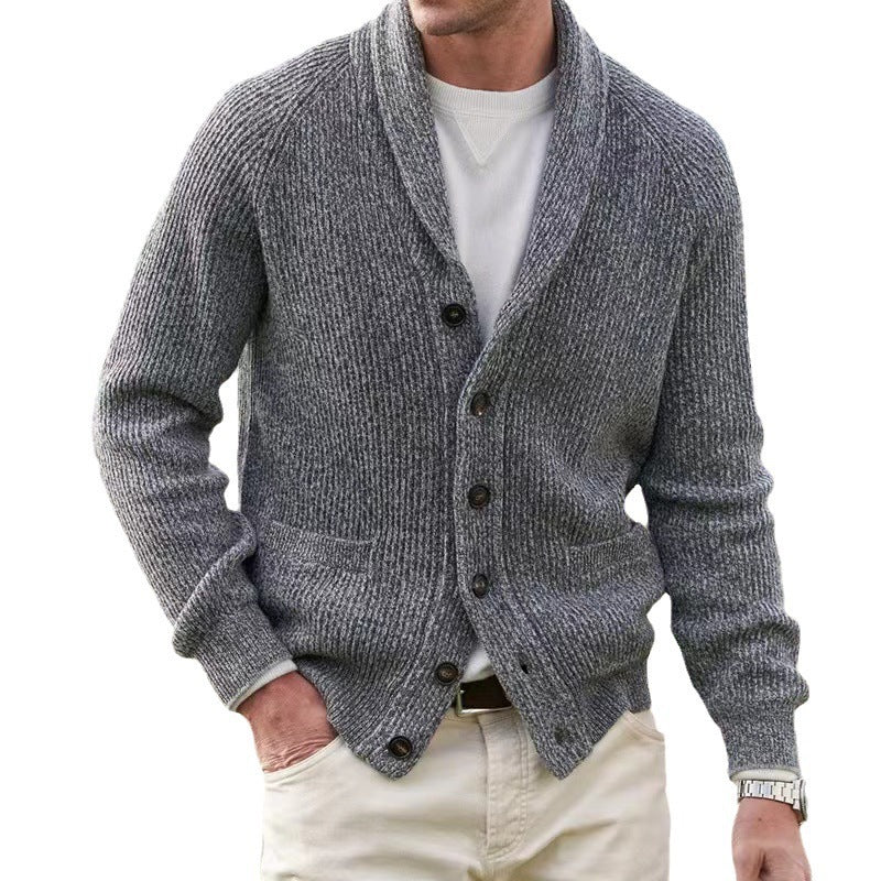 Danny – Multi-Button Men's Cardigan with Thick Fabric