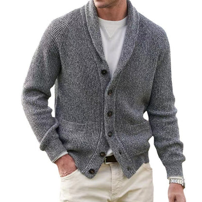 Danny – Multi-Button Men's Cardigan with Thick Fabric