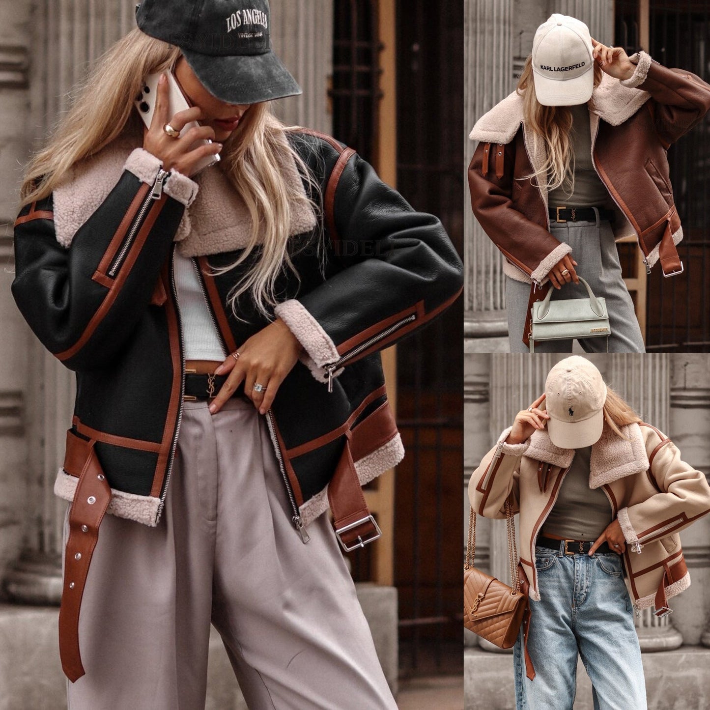 Jessica – Polo Collar Coat in Lambswool for Women