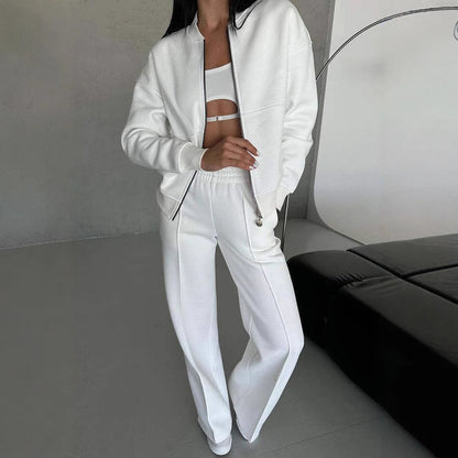 Jean – Tracksuit with Zipper and Wide-Leg Pants