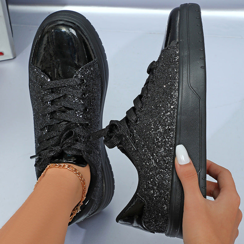 Hannah – Glittery Women's Sneakers with Thick Sole