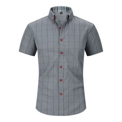 Keith – Men's Checkered Short Sleeve Shirt with Anti-Wrinkle Features