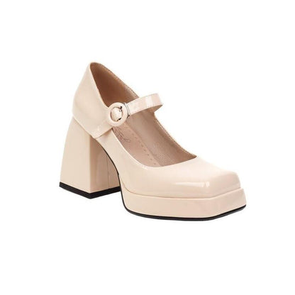 Kathleen – Retro Lolita Thick High Heels in Premium Vegan Leather