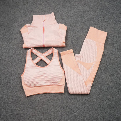 Michelle – Three-Piece Stretch Yoga Fitness Suit