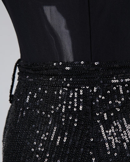 Emily – Deep V-Neck Sequin Dress