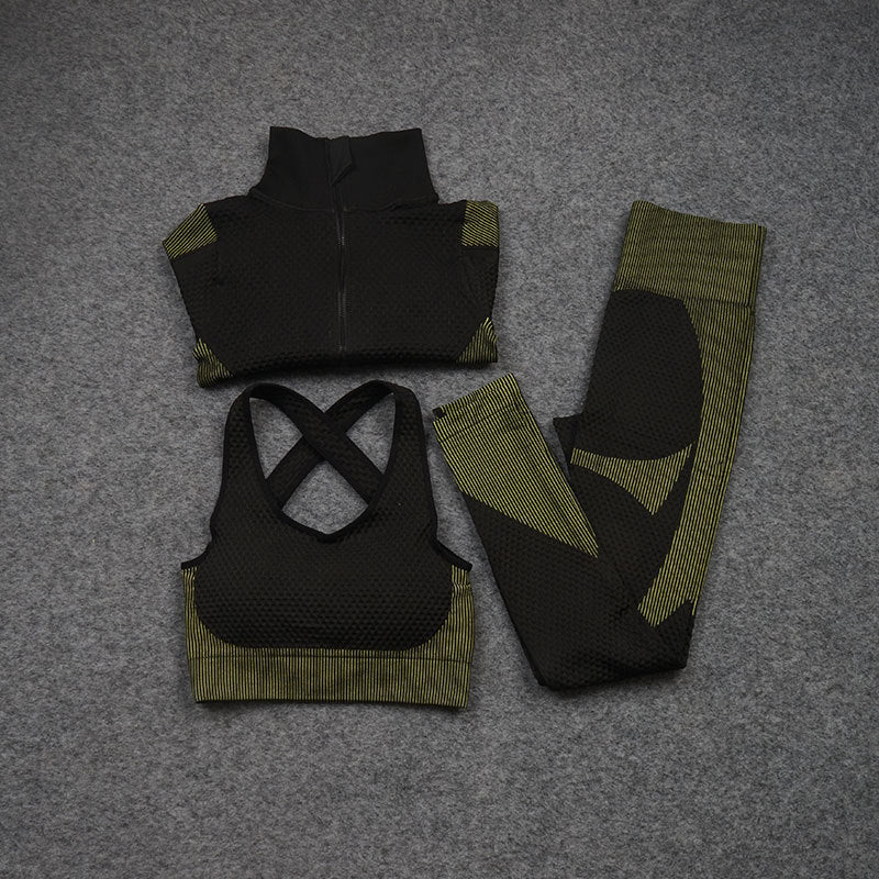 Michelle – Three-Piece Stretch Yoga Fitness Suit