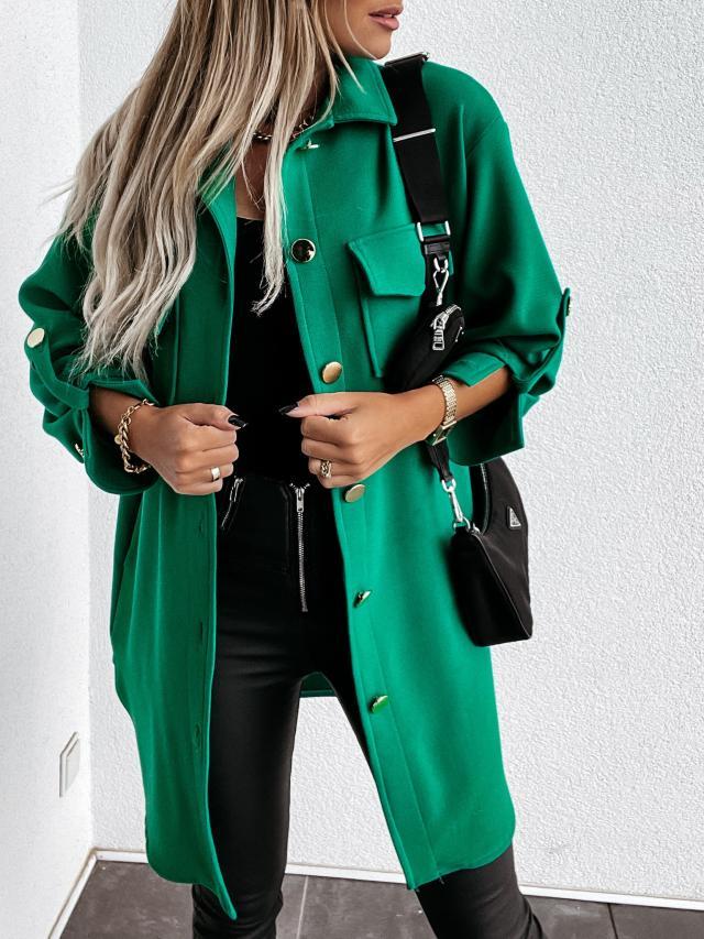 Miranda – Mid-Length Women's Jacket with Sleeve Button Detail