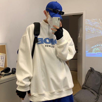 Frederick – Pullover with Stand-up Collar and Letter Print Hoodie