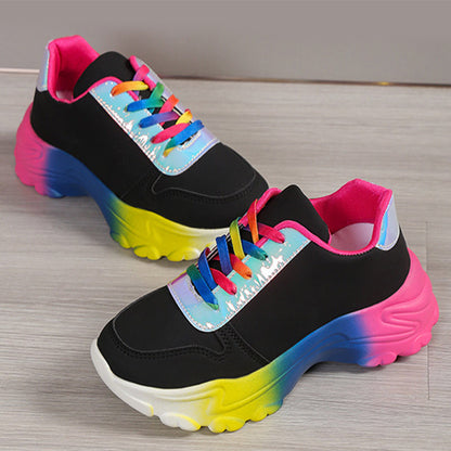 Andrea – Rainbow Women's Sneakers with Thick Sole