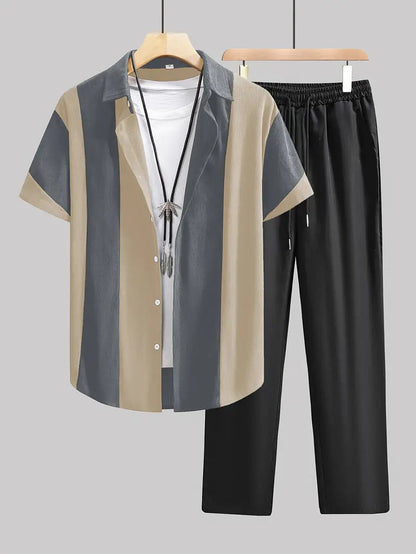 Catherine – Casual Stylish Striped Short Sleeve Jumpsuit