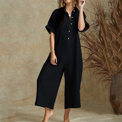 Heather – Casual Jumpsuit with Short Sleeves