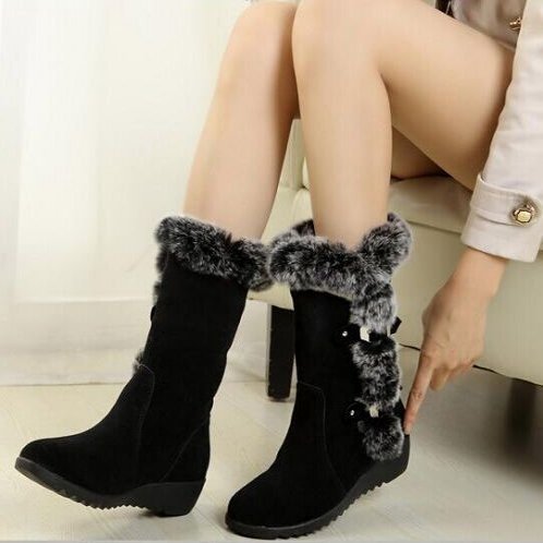 Leah – Mid-Calf Women's Boots with Faux Fur for Winter