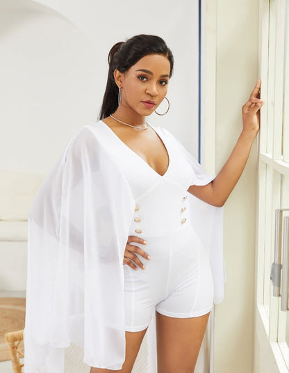 Julia – V-Neck Women's Jumpsuit