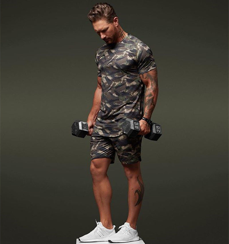 Stephen – Two-Piece Men's Short-Sleeve Camouflage Sports Set