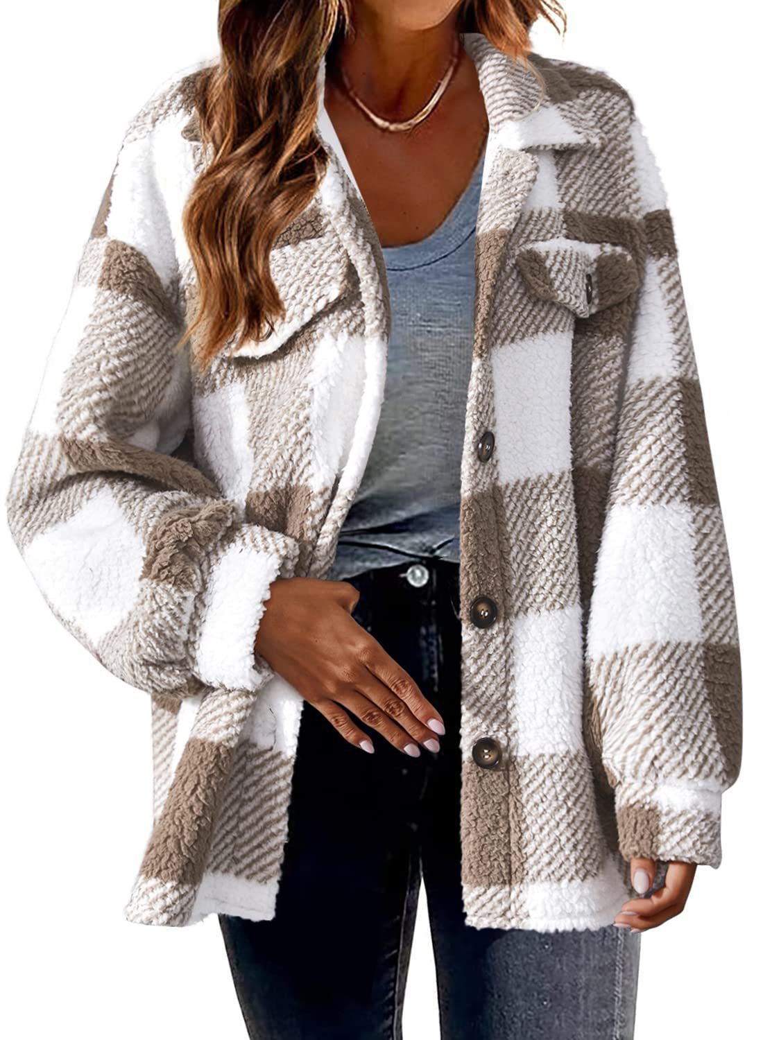 Amy – Plaid Wool Jacket with Pockets