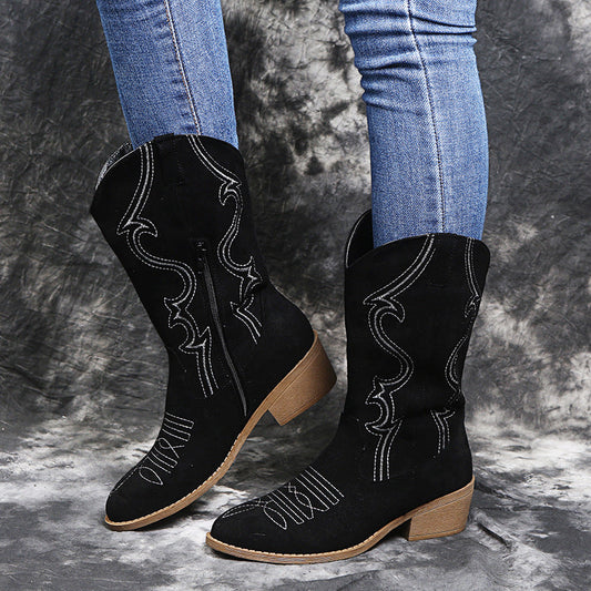 Nicola – Large Women's Boots with Low Heel