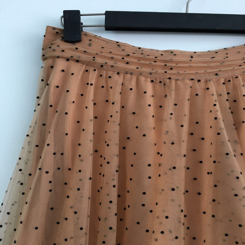 Betty – Polka Dot Mesh Skirt with High Elastic Waist