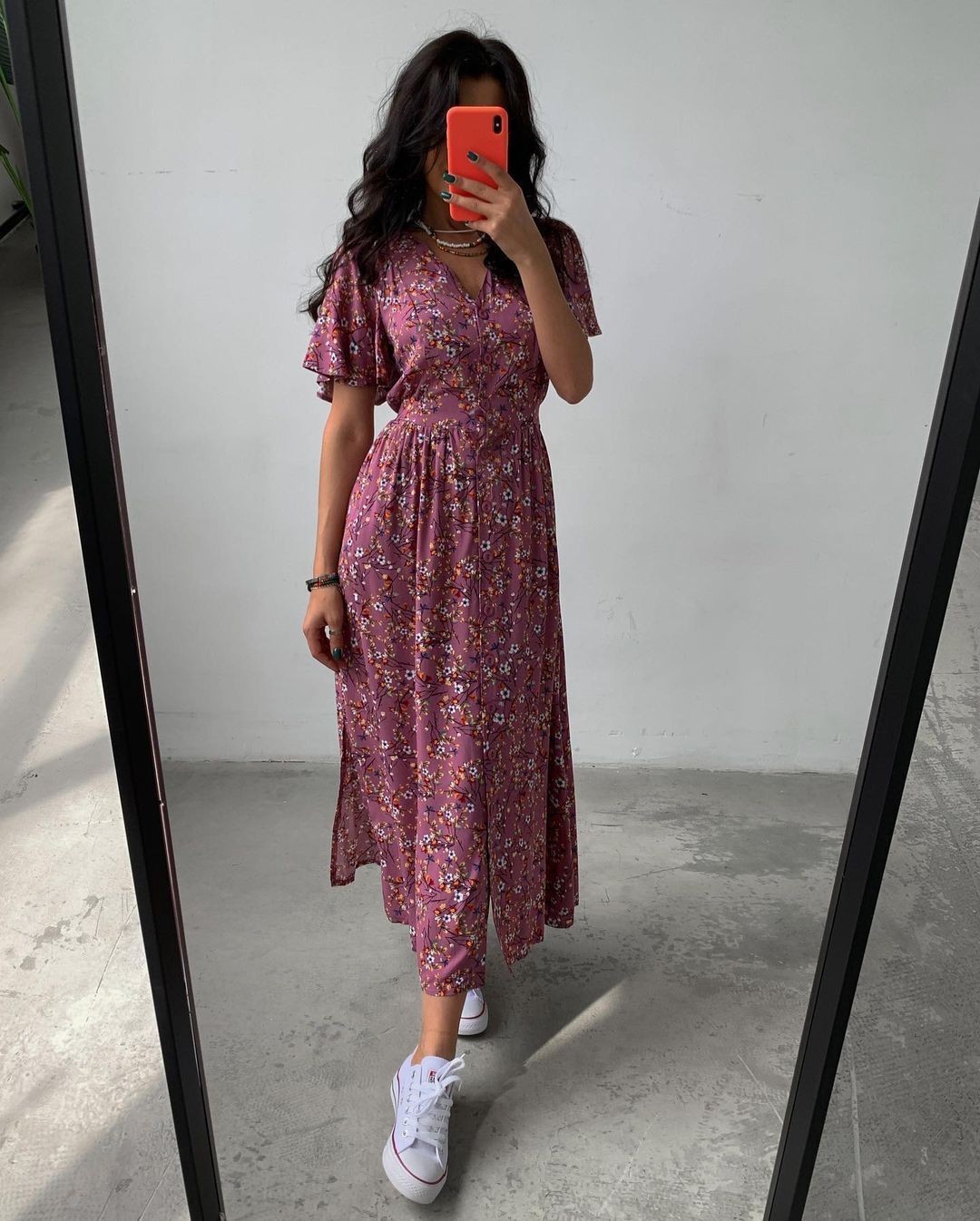Jessica – Floral Tunic Dress with Slit