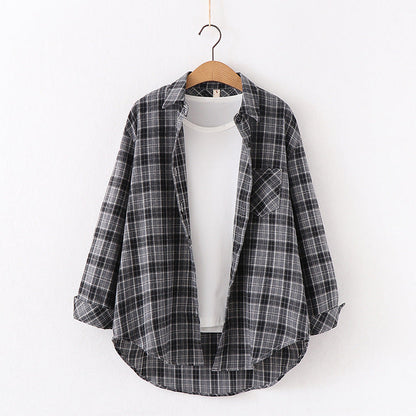 Hayley – Checkered Women's Blouse with Relaxed Fit