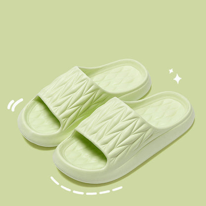 Ruby – Non-Slip Summer House Slippers with Leaf Texture