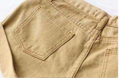 Deborah – High-Waisted Denim Shorts with Elastic Waistband and Wide Legs