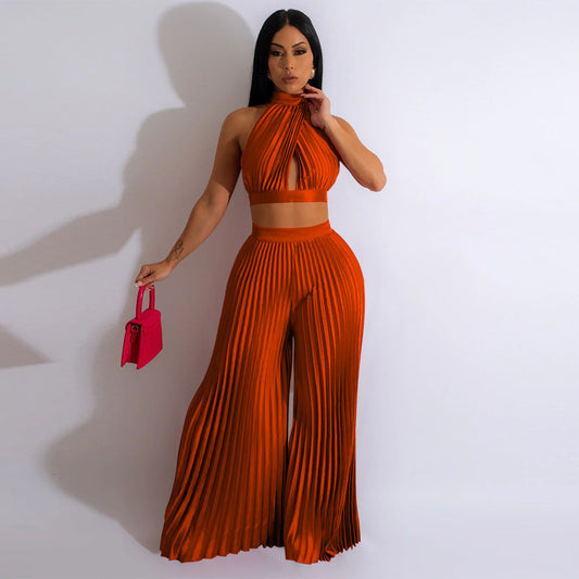 Elizabeth – Silk-Like Wide-Leg Pantsuit