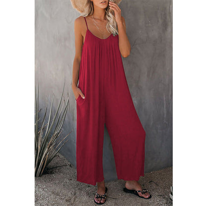 Lynda – Casual Sleeveless Women's Jumpsuit with Pockets