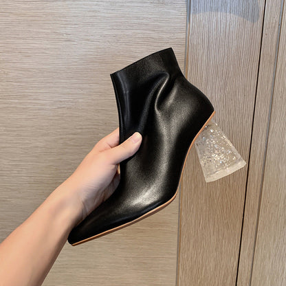 Imogen – Women's Ankle Boots with Crystal Heel