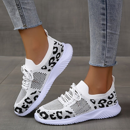 Sarah – Leopard Print Lace-Up Sneakers for Women