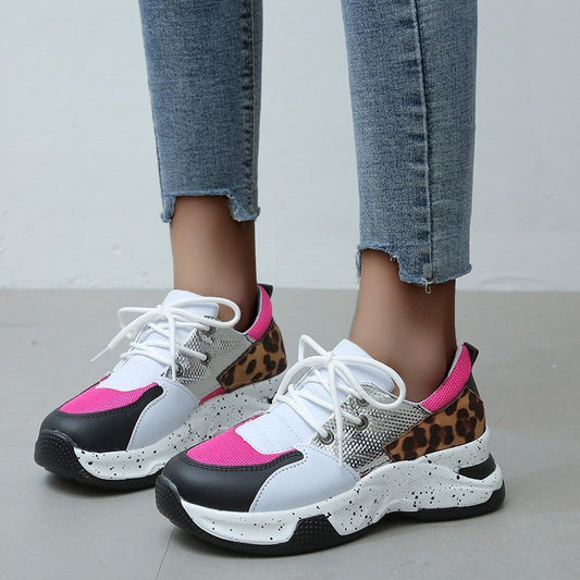 Sara – Leopard Print Sneakers with Laces