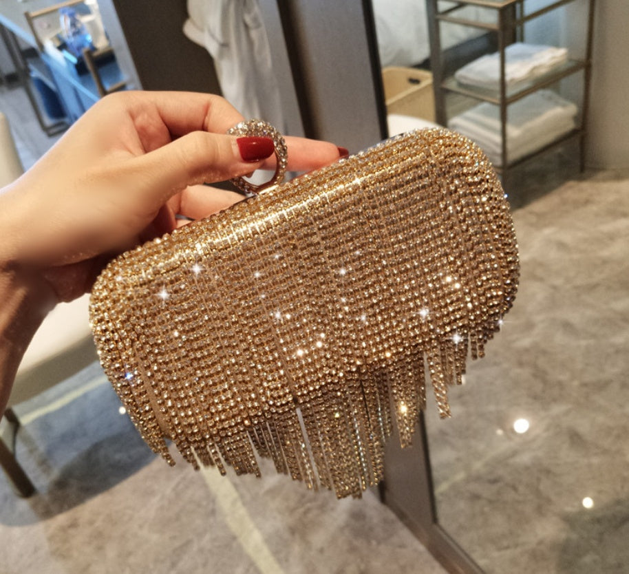 Marie – Handbag with Fringe and Rhinestones for Women